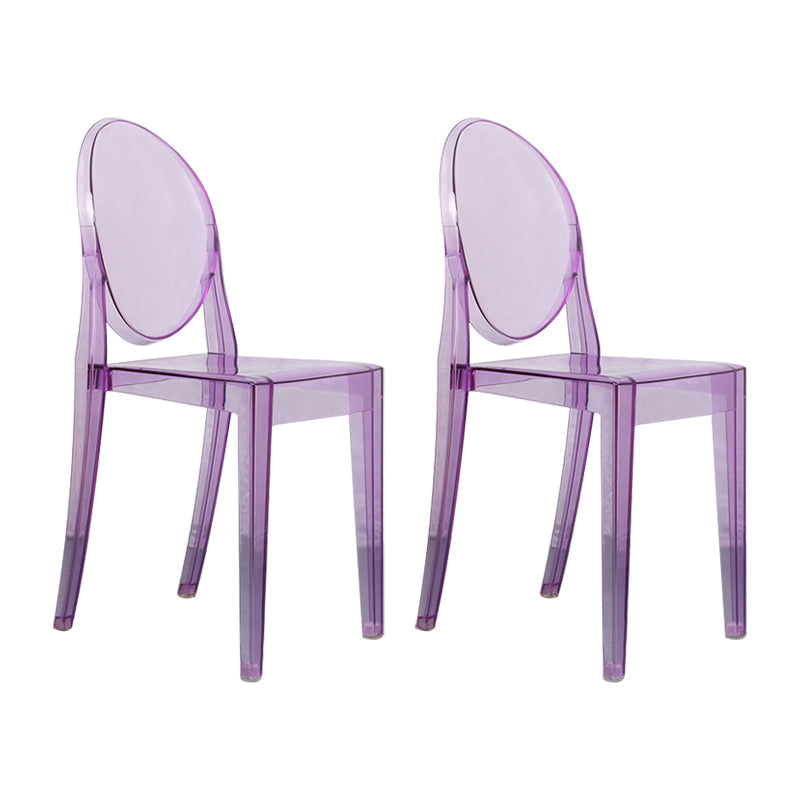 Scandinavian Style Plastic Chair Set Open Back Side Dining Kitchen Chairs Purple 2 Piece Set Clearhalo ' kitchen&dining_furn' 'Dining Chairs' 'Dining Tables & Seating' 'dining_chair' 'furn' 'furn_dining_chair' 'Furniture' 'furniture_dining_chair' 'Kitchen & Dining Furniture' 'kitchen' 3969375