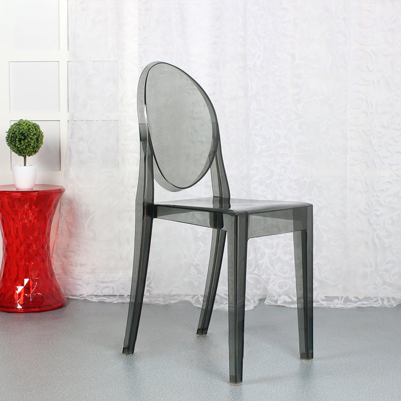 Scandinavian Style Plastic Chair Set Open Back Side Dining Kitchen Chairs Smoke Gray 1 Piece Clearhalo ' kitchen&dining_furn' 'Dining Chairs' 'Dining Tables & Seating' 'dining_chair' 'furn' 'furn_dining_chair' 'Furniture' 'furniture_dining_chair' 'Kitchen & Dining Furniture' 'kitchen' 3969377