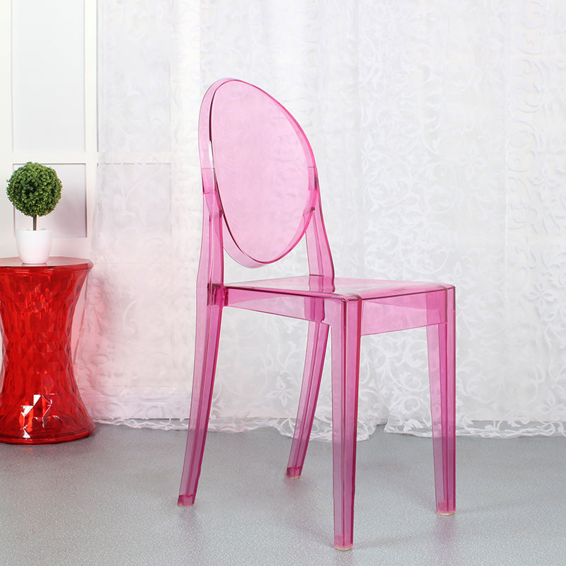 Scandinavian Style Plastic Chair Set Open Back Side Dining Kitchen Chairs Pink 1 Piece Clearhalo ' kitchen&dining_furn' 'Dining Chairs' 'Dining Tables & Seating' 'dining_chair' 'furn' 'furn_dining_chair' 'Furniture' 'furniture_dining_chair' 'Kitchen & Dining Furniture' 'kitchen' 3969380