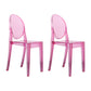 Scandinavian Style Plastic Chair Set Open Back Side Dining Kitchen Chairs Pink 2 Piece Set Clearhalo ' kitchen&dining_furn' 'Dining Chairs' 'Dining Tables & Seating' 'dining_chair' 'furn' 'furn_dining_chair' 'Furniture' 'furniture_dining_chair' 'Kitchen & Dining Furniture' 'kitchen' 3969381