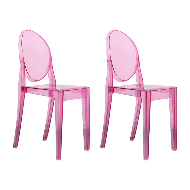 Scandinavian Style Plastic Chair Set Open Back Side Dining Kitchen Chairs Pink 2 Piece Set Clearhalo ' kitchen&dining_furn' 'Dining Chairs' 'Dining Tables & Seating' 'dining_chair' 'furn' 'furn_dining_chair' 'Furniture' 'furniture_dining_chair' 'Kitchen & Dining Furniture' 'kitchen' 3969381