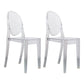 Scandinavian Style Plastic Chair Set Open Back Side Dining Kitchen Chairs Clear 2 Piece Set Clearhalo ' kitchen&dining_furn' 'Dining Chairs' 'Dining Tables & Seating' 'dining_chair' 'furn' 'furn_dining_chair' 'Furniture' 'furniture_dining_chair' 'Kitchen & Dining Furniture' 'kitchen' 3969384