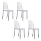 Scandinavian Style Plastic Chair Set Open Back Side Dining Kitchen Chairs Clear 4 Piece Set Clearhalo ' kitchen&dining_furn' 'Dining Chairs' 'Dining Tables & Seating' 'dining_chair' 'furn' 'furn_dining_chair' 'Furniture' 'furniture_dining_chair' 'Kitchen & Dining Furniture' 'kitchen' 3969385