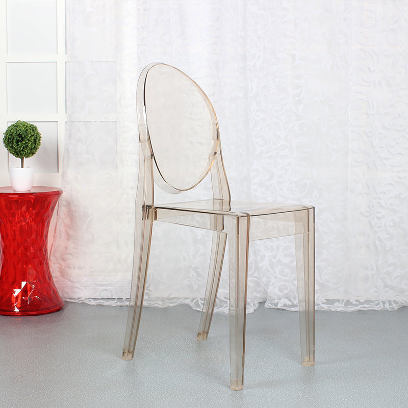 Scandinavian Style Plastic Chair Set Open Back Side Dining Kitchen Chairs Amber 1 Piece Clearhalo ' kitchen&dining_furn' 'Dining Chairs' 'Dining Tables & Seating' 'dining_chair' 'furn' 'furn_dining_chair' 'Furniture' 'furniture_dining_chair' 'Kitchen & Dining Furniture' 'kitchen' 3969386