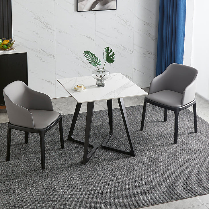 Sintered Stone White Tone Dining Table Industrial Style Double Pedestal Table for Dining Room Clearhalo ' dining_table' 'Dining Tables & Seating' 'Dining Tables' 'furn' 'furn_dining_table' 'Furniture' 'furniture_dining_table' 'Kitchen & Dining Furniture' 'kitchen&dining_furn' 'kitchen' 'kitchen_dining_table' 3969402