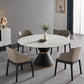 Glam Sintered Stone Top Kitchen Dining Table Round Shape Dining Table with Pedestal Base Clearhalo ' dining_table' 'Dining Tables & Seating' 'Dining Tables' 'furn' 'furn_dining_table' 'Furniture' 'furniture_dining_table' 'Kitchen & Dining Furniture' 'kitchen&dining_furn' 'kitchen' 'kitchen_dining_table' 3969419
