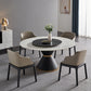 Glam Sintered Stone Top Kitchen Dining Table Round Shape Dining Table with Pedestal Base Clearhalo ' dining_table' 'Dining Tables & Seating' 'Dining Tables' 'furn' 'furn_dining_table' 'Furniture' 'furniture_dining_table' 'Kitchen & Dining Furniture' 'kitchen&dining_furn' 'kitchen' 'kitchen_dining_table' 3969421
