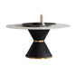 Glam Sintered Stone Top Kitchen Dining Table Round Shape Dining Table with Pedestal Base Lazy Susan Without Chairs Clearhalo ' dining_table' 'Dining Tables & Seating' 'Dining Tables' 'furn' 'furn_dining_table' 'Furniture' 'furniture_dining_table' 'Kitchen & Dining Furniture' 'kitchen&dining_furn' 'kitchen' 'kitchen_dining_table' 3969422