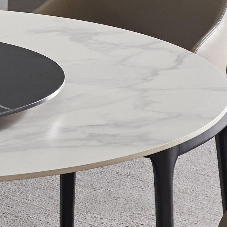 Glam Sintered Stone Top Kitchen Dining Table Round Shape Dining Table with Pedestal Base Clearhalo ' dining_table' 'Dining Tables & Seating' 'Dining Tables' 'furn' 'furn_dining_table' 'Furniture' 'furniture_dining_table' 'Kitchen & Dining Furniture' 'kitchen&dining_furn' 'kitchen' 'kitchen_dining_table' 3969424