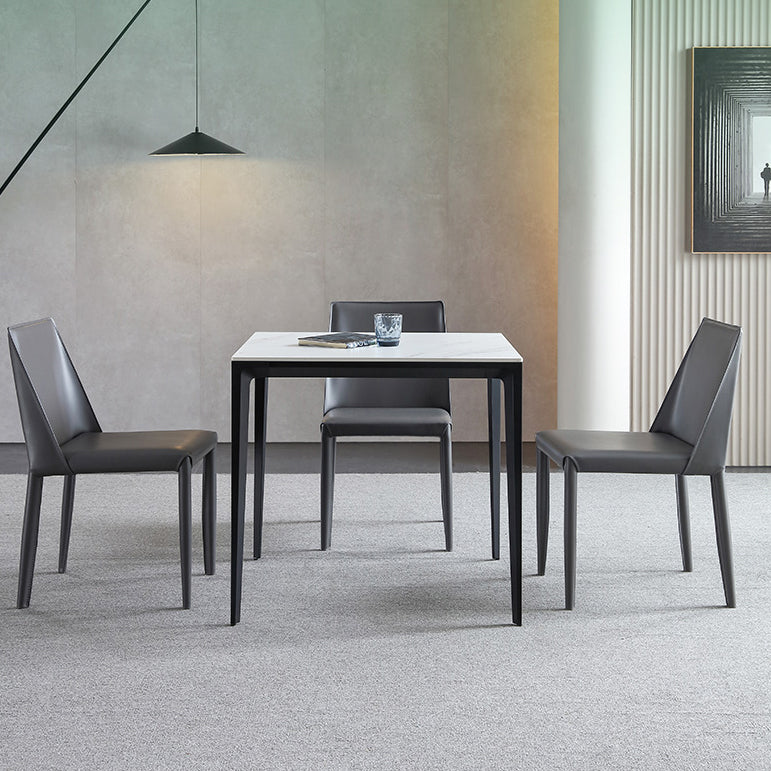 Square Shape Sintered Stone Dining Table Industrial 4 Legs Table for Dining Room Clearhalo ' dining_table' 'Dining Tables & Seating' 'Dining Tables' 'furn' 'furn_dining_table' 'Furniture' 'furniture_dining_table' 'Kitchen & Dining Furniture' 'kitchen&dining_furn' 'kitchen' 'kitchen_dining_table' 3969435