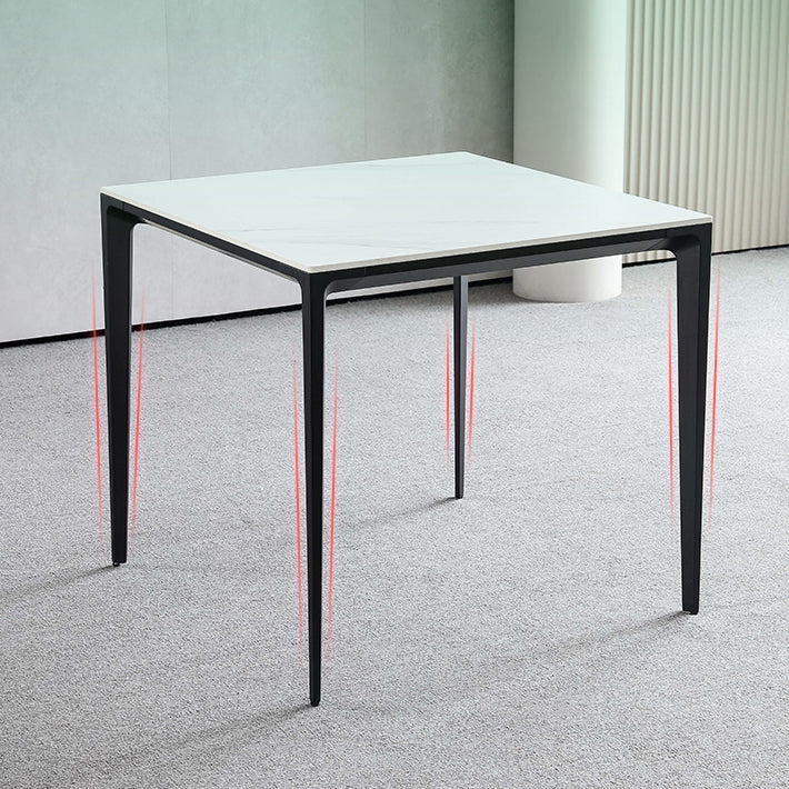 Square Shape Sintered Stone Dining Table Industrial 4 Legs Table for Dining Room Clearhalo ' dining_table' 'Dining Tables & Seating' 'Dining Tables' 'furn' 'furn_dining_table' 'Furniture' 'furniture_dining_table' 'Kitchen & Dining Furniture' 'kitchen&dining_furn' 'kitchen' 'kitchen_dining_table' 3969438