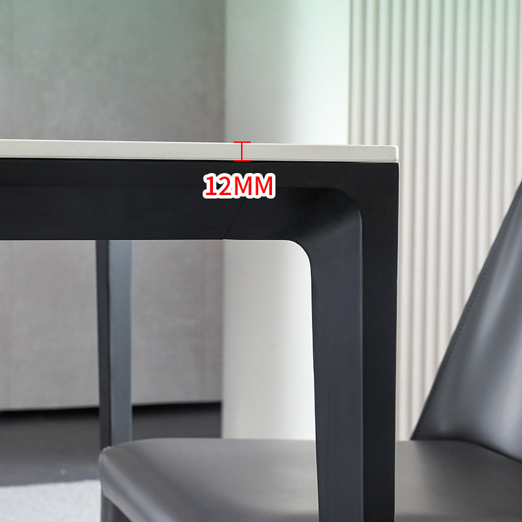 Square Shape Sintered Stone Dining Table Industrial 4 Legs Table for Dining Room Clearhalo ' dining_table' 'Dining Tables & Seating' 'Dining Tables' 'furn' 'furn_dining_table' 'Furniture' 'furniture_dining_table' 'Kitchen & Dining Furniture' 'kitchen&dining_furn' 'kitchen' 'kitchen_dining_table' 3969442