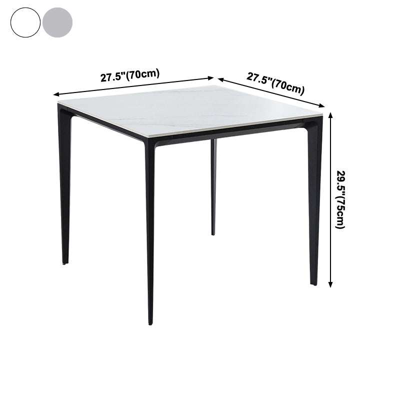Square Shape Sintered Stone Dining Table Industrial 4 Legs Table for Dining Room Clearhalo ' dining_table' 'Dining Tables & Seating' 'Dining Tables' 'furn' 'furn_dining_table' 'Furniture' 'furniture_dining_table' 'Kitchen & Dining Furniture' 'kitchen&dining_furn' 'kitchen' 'kitchen_dining_table' 3969446