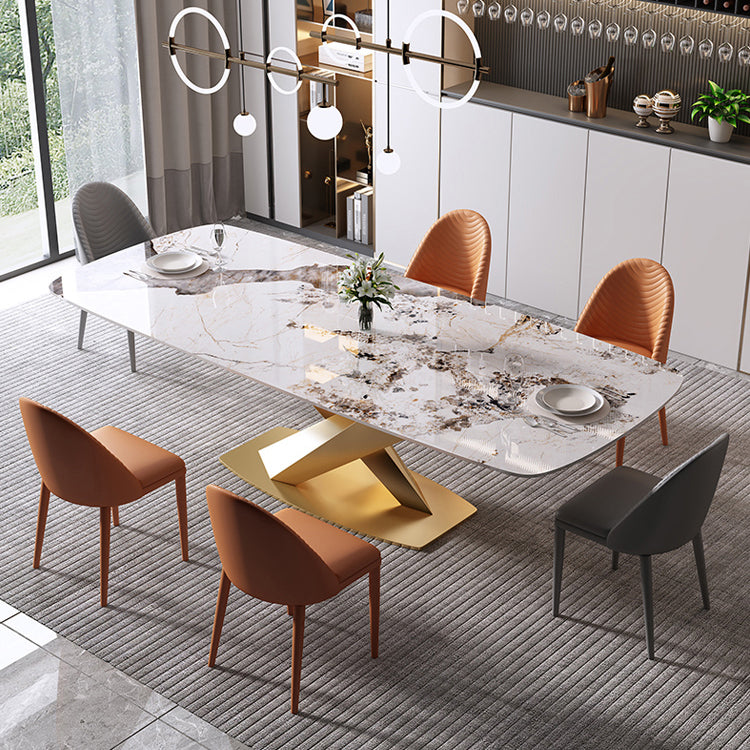 Rectangle Luxury Dining Table White Tone Fixed Table of Sintered Stone Clearhalo ' dining_table' 'Dining Tables & Seating' 'Dining Tables' 'furn' 'furn_dining_table' 'Furniture' 'furniture_dining_table' 'Kitchen & Dining Furniture' 'kitchen&dining_furn' 'kitchen' 'kitchen_dining_table' 3969481