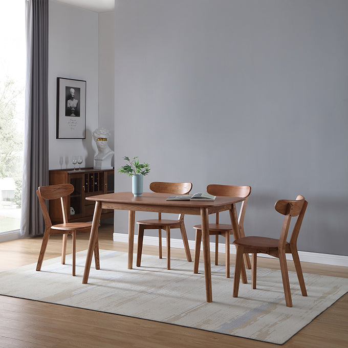 Glam Solid Wood Rectangle Shape Dining Table Brown Standard Dining Table for Kitchen Clearhalo ' dining_table' 'Dining Tables & Seating' 'Dining Tables' 'furn' 'furn_dining_table' 'Furniture' 'furniture_dining_table' 'Kitchen & Dining Furniture' 'kitchen&dining_furn' 'kitchen' 'kitchen_dining_table' 3969581
