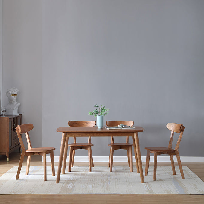 Glam Solid Wood Rectangle Shape Dining Table Brown Standard Dining Table for Kitchen Clearhalo ' dining_table' 'Dining Tables & Seating' 'Dining Tables' 'furn' 'furn_dining_table' 'Furniture' 'furniture_dining_table' 'Kitchen & Dining Furniture' 'kitchen&dining_furn' 'kitchen' 'kitchen_dining_table' 3969582