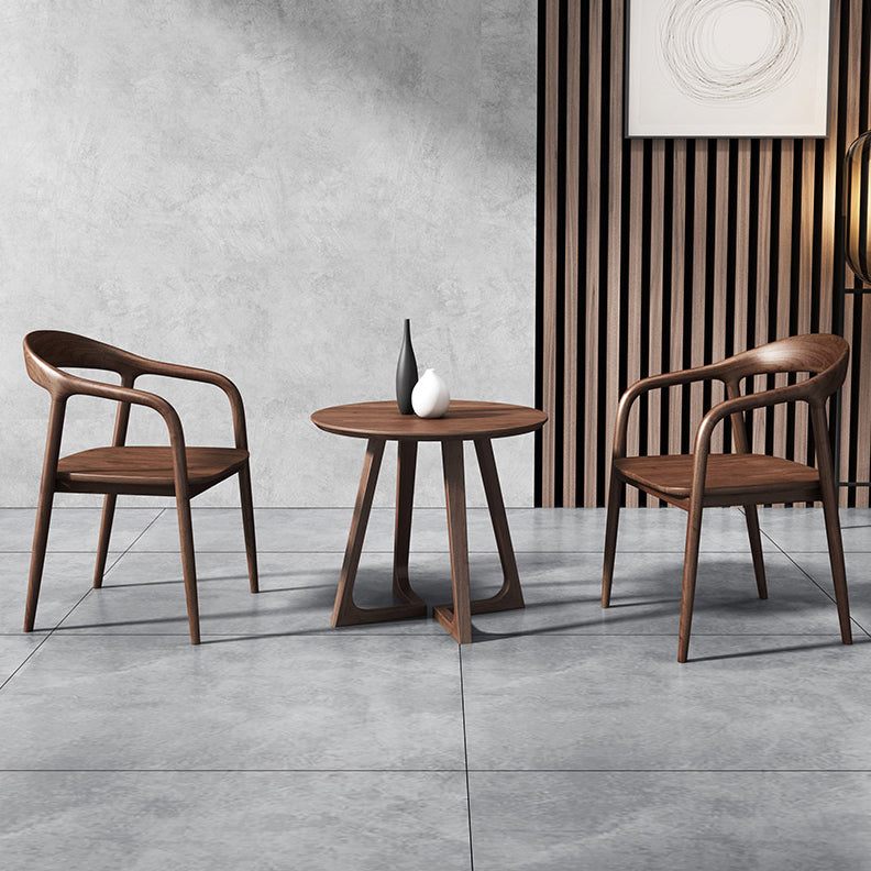 Round Modern Style Dining Table Wood Color Fixed Table of Solid Ashwood Clearhalo ' dining_table' 'Dining Tables & Seating' 'Dining Tables' 'furn' 'furn_dining_table' 'Furniture' 'furniture_dining_table' 'Kitchen & Dining Furniture' 'kitchen&dining_furn' 'kitchen' 'kitchen_dining_table' 3969595