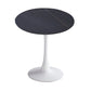 Modern Style Round Dining Table Sintered Stone Dinner Table with Tulip Base Black Gold White 31.5"L x 31.5"W x 29.5"H Clearhalo ' dining_table' 'Dining Tables & Seating' 'Dining Tables' 'furn' 'furn_dining_table' 'Furniture' 'furniture_dining_table' 'Kitchen & Dining Furniture' 'kitchen&dining_furn' 'kitchen' 'kitchen_dining_table' 3969607