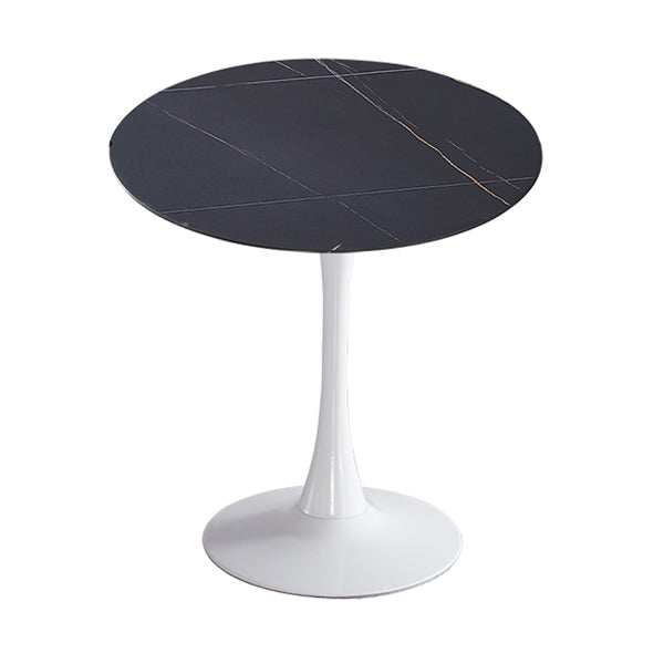Modern Style Round Dining Table Sintered Stone Dinner Table with Tulip Base Black Gold White 31.5"L x 31.5"W x 29.5"H Clearhalo ' dining_table' 'Dining Tables & Seating' 'Dining Tables' 'furn' 'furn_dining_table' 'Furniture' 'furniture_dining_table' 'Kitchen & Dining Furniture' 'kitchen&dining_furn' 'kitchen' 'kitchen_dining_table' 3969607