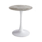 Modern Style Round Dining Table Sintered Stone Dinner Table with Tulip Base Gray White 23.6"L x 23.6"W x 29.5"H Clearhalo ' dining_table' 'Dining Tables & Seating' 'Dining Tables' 'furn' 'furn_dining_table' 'Furniture' 'furniture_dining_table' 'Kitchen & Dining Furniture' 'kitchen&dining_furn' 'kitchen' 'kitchen_dining_table' 3969622