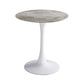 Modern Style Round Dining Table Sintered Stone Dinner Table with Tulip Base Gray White 27.6"L x 27.6"W x 29.5"H Clearhalo ' dining_table' 'Dining Tables & Seating' 'Dining Tables' 'furn' 'furn_dining_table' 'Furniture' 'furniture_dining_table' 'Kitchen & Dining Furniture' 'kitchen&dining_furn' 'kitchen' 'kitchen_dining_table' 3969623