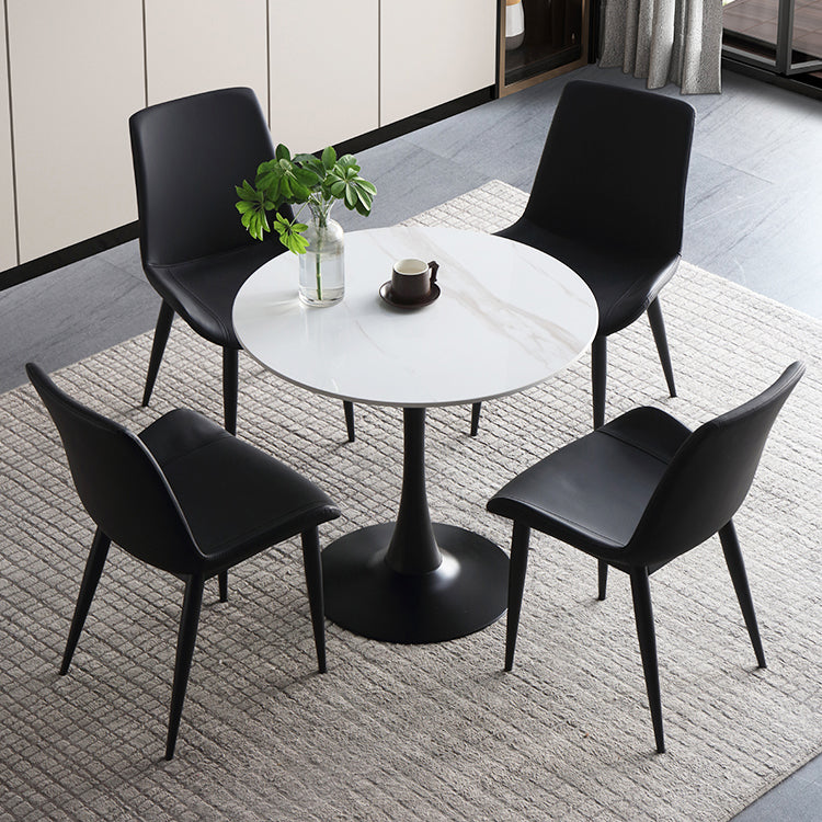 Modern Style Round Dining Table Sintered Stone Dinner Table with Tulip Base Clearhalo ' dining_table' 'Dining Tables & Seating' 'Dining Tables' 'furn' 'furn_dining_table' 'Furniture' 'furniture_dining_table' 'Kitchen & Dining Furniture' 'kitchen&dining_furn' 'kitchen' 'kitchen_dining_table' 3969625