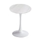 Modern Style Round Dining Table Sintered Stone Dinner Table with Tulip Base White White 23.6"L x 23.6"W x 29.5"H Clearhalo ' dining_table' 'Dining Tables & Seating' 'Dining Tables' 'furn' 'furn_dining_table' 'Furniture' 'furniture_dining_table' 'Kitchen & Dining Furniture' 'kitchen&dining_furn' 'kitchen' 'kitchen_dining_table' 3969628