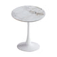 Modern Style Round Dining Table Sintered Stone Dinner Table with Tulip Base Pandora Gold White 27.6"L x 27.6"W x 29.5"H Clearhalo ' dining_table' 'Dining Tables & Seating' 'Dining Tables' 'furn' 'furn_dining_table' 'Furniture' 'furniture_dining_table' 'Kitchen & Dining Furniture' 'kitchen&dining_furn' 'kitchen' 'kitchen_dining_table' 3969633