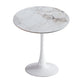 Modern Style Round Dining Table Sintered Stone Dinner Table with Tulip Base Pandora Gold White 31.5"L x 31.5"W x 29.5"H Clearhalo ' dining_table' 'Dining Tables & Seating' 'Dining Tables' 'furn' 'furn_dining_table' 'Furniture' 'furniture_dining_table' 'Kitchen & Dining Furniture' 'kitchen&dining_furn' 'kitchen' 'kitchen_dining_table' 3969634