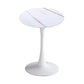 Modern Style Round Dining Table Sintered Stone Dinner Table with Tulip Base White Gold White 23.6"L x 23.6"W x 29.5"H Clearhalo ' dining_table' 'Dining Tables & Seating' 'Dining Tables' 'furn' 'furn_dining_table' 'Furniture' 'furniture_dining_table' 'Kitchen & Dining Furniture' 'kitchen&dining_furn' 'kitchen' 'kitchen_dining_table' 3969635