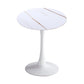 Modern Style Round Dining Table Sintered Stone Dinner Table with Tulip Base White Gold White 27.6"L x 27.6"W x 29.5"H Clearhalo ' dining_table' 'Dining Tables & Seating' 'Dining Tables' 'furn' 'furn_dining_table' 'Furniture' 'furniture_dining_table' 'Kitchen & Dining Furniture' 'kitchen&dining_furn' 'kitchen' 'kitchen_dining_table' 3969636