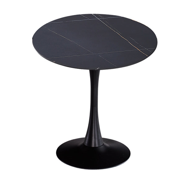 Modern Style Round Dining Table Sintered Stone Dinner Table with Tulip Base Black Gold Black 31.5"L x 31.5"W x 29.5"H Clearhalo ' dining_table' 'Dining Tables & Seating' 'Dining Tables' 'furn' 'furn_dining_table' 'Furniture' 'furniture_dining_table' 'Kitchen & Dining Furniture' 'kitchen&dining_furn' 'kitchen' 'kitchen_dining_table' 3969640