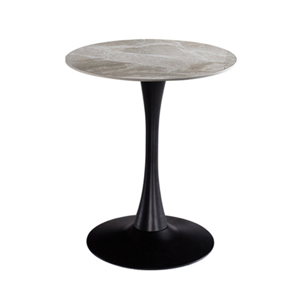 Modern Style Round Dining Table Sintered Stone Dinner Table with Tulip Base Gray Black 23.6"L x 23.6"W x 29.5"H Clearhalo ' dining_table' 'Dining Tables & Seating' 'Dining Tables' 'furn' 'furn_dining_table' 'Furniture' 'furniture_dining_table' 'Kitchen & Dining Furniture' 'kitchen&dining_furn' 'kitchen' 'kitchen_dining_table' 3969647