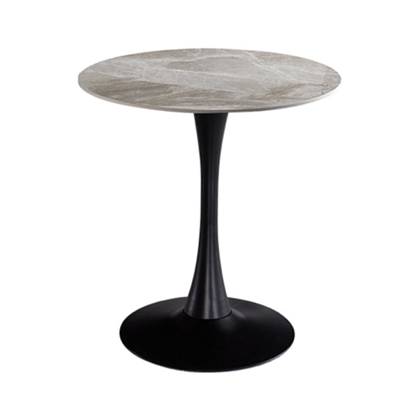 Modern Style Round Dining Table Sintered Stone Dinner Table with Tulip Base Gray Black 27.6"L x 27.6"W x 29.5"H Clearhalo ' dining_table' 'Dining Tables & Seating' 'Dining Tables' 'furn' 'furn_dining_table' 'Furniture' 'furniture_dining_table' 'Kitchen & Dining Furniture' 'kitchen&dining_furn' 'kitchen' 'kitchen_dining_table' 3969648