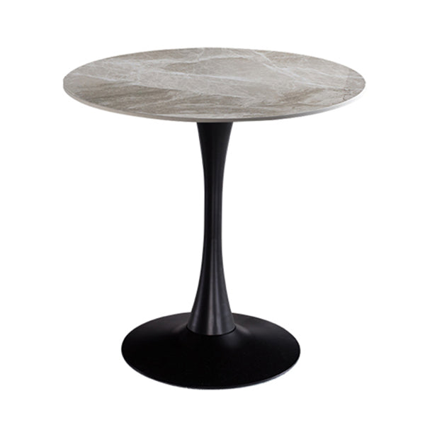 Modern Style Round Dining Table Sintered Stone Dinner Table with Tulip Base Gray Black 31.5"L x 31.5"W x 29.5"H Clearhalo ' dining_table' 'Dining Tables & Seating' 'Dining Tables' 'furn' 'furn_dining_table' 'Furniture' 'furniture_dining_table' 'Kitchen & Dining Furniture' 'kitchen&dining_furn' 'kitchen' 'kitchen_dining_table' 3969649