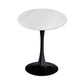 Modern Style Round Dining Table Sintered Stone Dinner Table with Tulip Base White Black 27.6"L x 27.6"W x 29.5"H Clearhalo ' dining_table' 'Dining Tables & Seating' 'Dining Tables' 'furn' 'furn_dining_table' 'Furniture' 'furniture_dining_table' 'Kitchen & Dining Furniture' 'kitchen&dining_furn' 'kitchen' 'kitchen_dining_table' 3969651