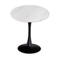 Modern Style Round Dining Table Sintered Stone Dinner Table with Tulip Base White Black 31.5"L x 31.5"W x 29.5"H Clearhalo ' dining_table' 'Dining Tables & Seating' 'Dining Tables' 'furn' 'furn_dining_table' 'Furniture' 'furniture_dining_table' 'Kitchen & Dining Furniture' 'kitchen&dining_furn' 'kitchen' 'kitchen_dining_table' 3969652