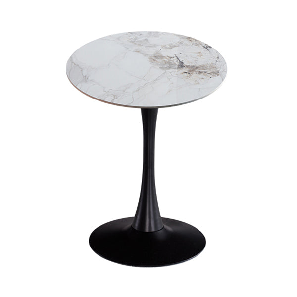Modern Style Round Dining Table Sintered Stone Dinner Table with Tulip Base Pandora Gold Black 23.6"L x 23.6"W x 29.5"H Clearhalo ' dining_table' 'Dining Tables & Seating' 'Dining Tables' 'furn' 'furn_dining_table' 'Furniture' 'furniture_dining_table' 'Kitchen & Dining Furniture' 'kitchen&dining_furn' 'kitchen' 'kitchen_dining_table' 3969653