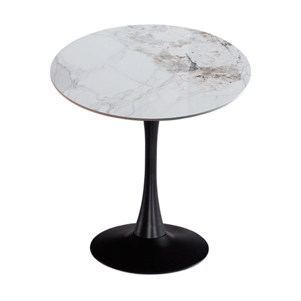 Modern Style Round Dining Table Sintered Stone Dinner Table with Tulip Base Pandora Gold Black 31.5"L x 31.5"W x 29.5"H Clearhalo ' dining_table' 'Dining Tables & Seating' 'Dining Tables' 'furn' 'furn_dining_table' 'Furniture' 'furniture_dining_table' 'Kitchen & Dining Furniture' 'kitchen&dining_furn' 'kitchen' 'kitchen_dining_table' 3969655