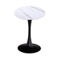 Modern Style Round Dining Table Sintered Stone Dinner Table with Tulip Base White Gold Black 23.6"L x 23.6"W x 29.5"H Clearhalo ' dining_table' 'Dining Tables & Seating' 'Dining Tables' 'furn' 'furn_dining_table' 'Furniture' 'furniture_dining_table' 'Kitchen & Dining Furniture' 'kitchen&dining_furn' 'kitchen' 'kitchen_dining_table' 3969656