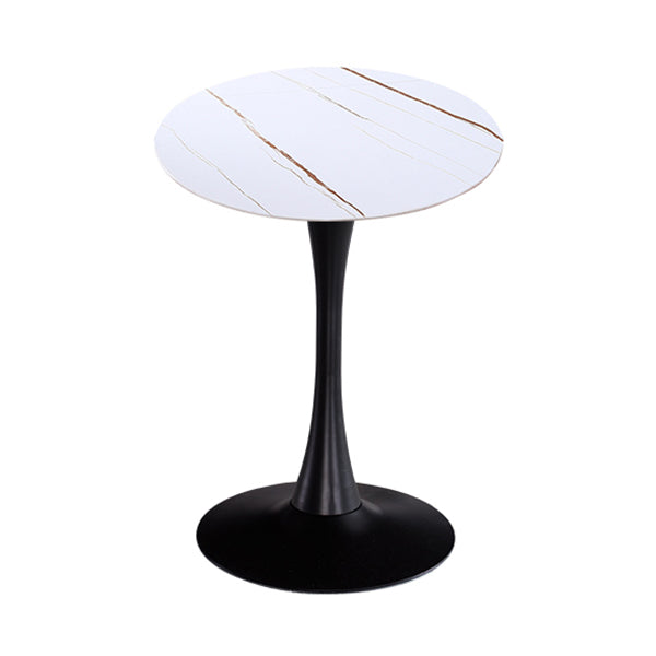Modern Style Round Dining Table Sintered Stone Dinner Table with Tulip Base White Gold Black 23.6"L x 23.6"W x 29.5"H Clearhalo ' dining_table' 'Dining Tables & Seating' 'Dining Tables' 'furn' 'furn_dining_table' 'Furniture' 'furniture_dining_table' 'Kitchen & Dining Furniture' 'kitchen&dining_furn' 'kitchen' 'kitchen_dining_table' 3969656