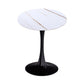 Modern Style Round Dining Table Sintered Stone Dinner Table with Tulip Base White Gold Black 27.6"L x 27.6"W x 29.5"H Clearhalo ' dining_table' 'Dining Tables & Seating' 'Dining Tables' 'furn' 'furn_dining_table' 'Furniture' 'furniture_dining_table' 'Kitchen & Dining Furniture' 'kitchen&dining_furn' 'kitchen' 'kitchen_dining_table' 3969657