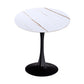 Modern Style Round Dining Table Sintered Stone Dinner Table with Tulip Base White Gold Black 31.5"L x 31.5"W x 29.5"H Clearhalo ' dining_table' 'Dining Tables & Seating' 'Dining Tables' 'furn' 'furn_dining_table' 'Furniture' 'furniture_dining_table' 'Kitchen & Dining Furniture' 'kitchen&dining_furn' 'kitchen' 'kitchen_dining_table' 3969658
