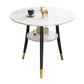 Traditional Luxury Round Dinner Table Sintered Stone Table with Black Frame White Gold Without Chairs Clearhalo ' dining_table' 'Dining Tables & Seating' 'Dining Tables' 'furn' 'furn_dining_table' 'Furniture' 'furniture_dining_table' 'Kitchen & Dining Furniture' 'kitchen&dining_furn' 'kitchen' 'kitchen_dining_table' 3969663
