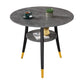 Traditional Luxury Round Dinner Table Sintered Stone Table with Black Frame Gray Without Chairs Clearhalo ' dining_table' 'Dining Tables & Seating' 'Dining Tables' 'furn' 'furn_dining_table' 'Furniture' 'furniture_dining_table' 'Kitchen & Dining Furniture' 'kitchen&dining_furn' 'kitchen' 'kitchen_dining_table' 3969666