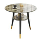 Traditional Luxury Round Dinner Table Sintered Stone Table with Black Frame Brown Without Chairs Clearhalo ' dining_table' 'Dining Tables & Seating' 'Dining Tables' 'furn' 'furn_dining_table' 'Furniture' 'furniture_dining_table' 'Kitchen & Dining Furniture' 'kitchen&dining_furn' 'kitchen' 'kitchen_dining_table' 3969669