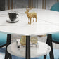 Traditional Luxury Round Dinner Table Sintered Stone Table with Black Frame Clearhalo ' dining_table' 'Dining Tables & Seating' 'Dining Tables' 'furn' 'furn_dining_table' 'Furniture' 'furniture_dining_table' 'Kitchen & Dining Furniture' 'kitchen&dining_furn' 'kitchen' 'kitchen_dining_table' 3969671