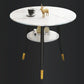 Traditional Luxury Round Dinner Table Sintered Stone Table with Black Frame Clearhalo ' dining_table' 'Dining Tables & Seating' 'Dining Tables' 'furn' 'furn_dining_table' 'Furniture' 'furniture_dining_table' 'Kitchen & Dining Furniture' 'kitchen&dining_furn' 'kitchen' 'kitchen_dining_table' 3969674