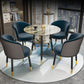 Traditional Luxury Round Dinner Table Sintered Stone Table with Black Frame Clearhalo ' dining_table' 'Dining Tables & Seating' 'Dining Tables' 'furn' 'furn_dining_table' 'Furniture' 'furniture_dining_table' 'Kitchen & Dining Furniture' 'kitchen&dining_furn' 'kitchen' 'kitchen_dining_table' 3969675
