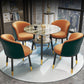 Traditional Luxury Round Dinner Table Sintered Stone Table with Black Frame Clearhalo ' dining_table' 'Dining Tables & Seating' 'Dining Tables' 'furn' 'furn_dining_table' 'Furniture' 'furniture_dining_table' 'Kitchen & Dining Furniture' 'kitchen&dining_furn' 'kitchen' 'kitchen_dining_table' 3969677